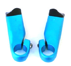 70mm Alloy Bar Ends with Thumb Grooves - Blue