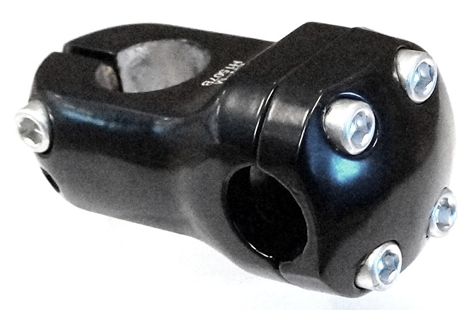 Ahead Stem For BMX - 50mm Ext - 0 Degree - 25.4mm Dia. - 22.2mm BB - Black
