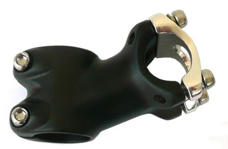 Ahead Stem - 70mm Ext - 25 Degree - 28.6mm Dia. - 25.4mm BB - Black With Silver Face Plate