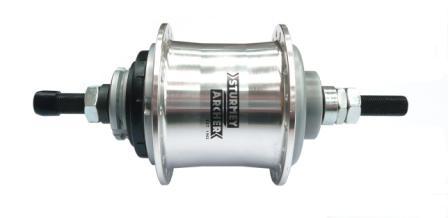Sturmey Archer SRF3 3 Speed Freewheel Hub - 36H - 117mm - Polished Silver
