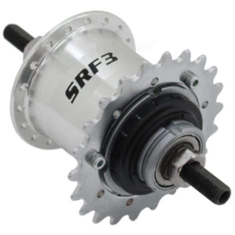 Sturmey Archer TSRF3 3 Speed Front Drive Hub - 36H - Polished Silver