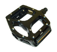 Pedals 9/16" BMX Platform - Black - Alloy - Cr-Mo Axle - Screw In Pins