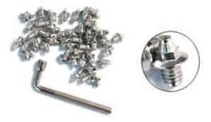 Pedal Pins Stud Type - M4 X 8mm - Includes Wrench (Bag 40)