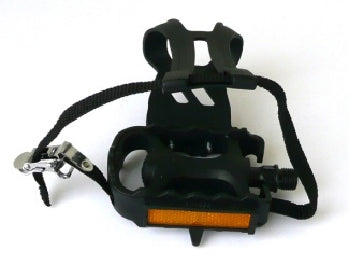 Pedals 9/16" MTB - PP Body - Black - Toe Clip & Strap