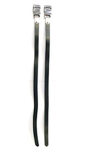 Straps Fortoe Clip - Single Leather Straps - Pair - Black (Sold In Pairs)