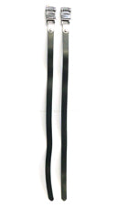 Straps Fortoe Clip - Single Leather Straps - Pair - Black (Sold In Pairs)