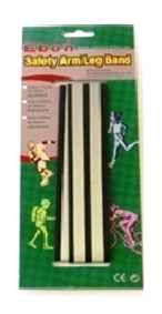 Trouser Band Velcro With Reflective Tape - Fluro - Black