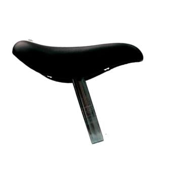 Saddle With Seatpost - Black - For 12"/14" Bikes - 25.4mm Seatpost