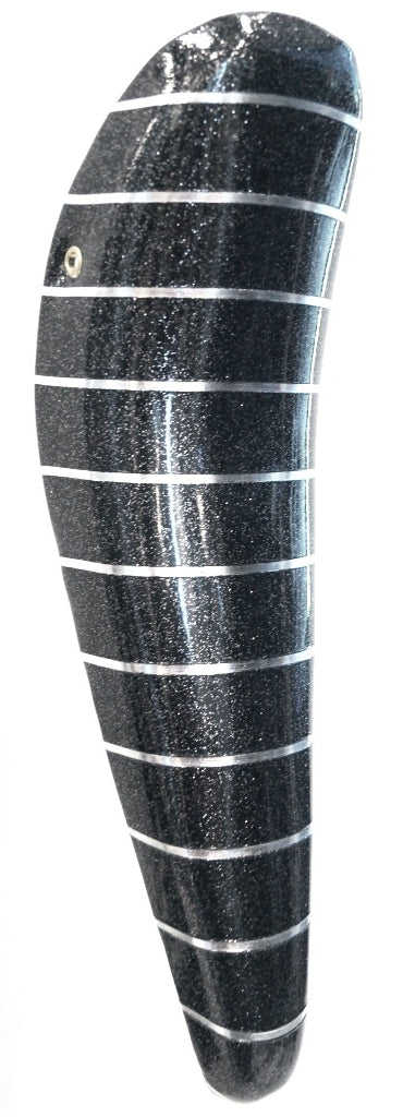 Banana Seat - For 20" High Riser - Black with Sparkles & Silver Stripe