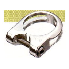 Seat Post Clamp 34.9mm - Alloy With Lip - Silver