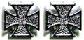 Valve Caps For A/V - Iron Cross - Silver - (Bag of 2)