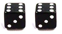 Valve Cap Black Dice A/V (Bag of 2)