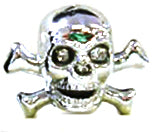 Skull & Cross Bones Valve Cap - Silver
