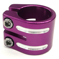 Defiant! Kick Scooter Alloy Handlebar Double Clamp - 34.9mm - Purple