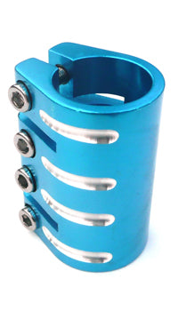 Defiant! Kick Scooter Alloy Handlebar Quad Clamp - 31.8mm - Blue