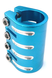 Defiant! Kick Scooter Alloy Handlebar Quad Clamp - 33.3mm - Blue
