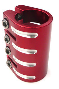Defiant! Kick Scooter Alloy Handlebar Quad Clamp - 34.9mm - Red