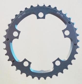 Chain Ring - 38T x 110 BCD - 9/10 Speed - 7075 CNC Aluminium - Silver