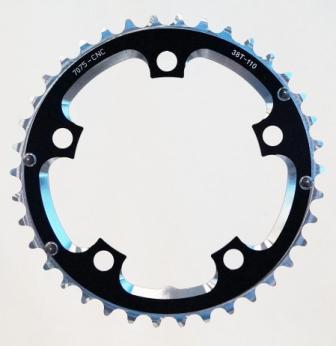 Chain Ring - 38T x 110 BCD - 9/10 Speed - 7075 CNC Aluminium - Black