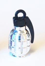 Silver Grenade A/V Valve Cap (Sold Individually)