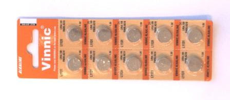 Battery - 1.5V Button Cell - Alkaline - LR54/L1131 - 10 Pieces Per Card
