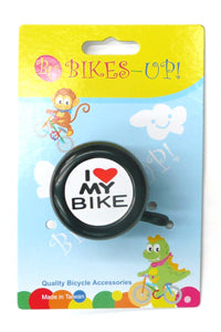 Bikes Up! I Love My Bike Steel Bell - Black