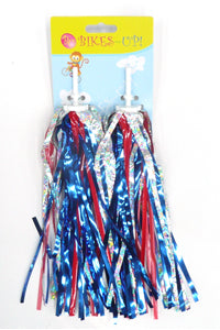 Bikes Up! Kids Handlebar Streamers - Silver/Red/Blue