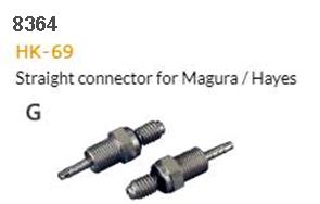 Stainless Hydraulic Hose Fitting G HK-69 Straight Connector For Magura/Hayes - M8 x 34.5mm (Pack of 10)