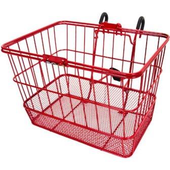 Wire Mesh Quick Release Basket with Handle - Red
