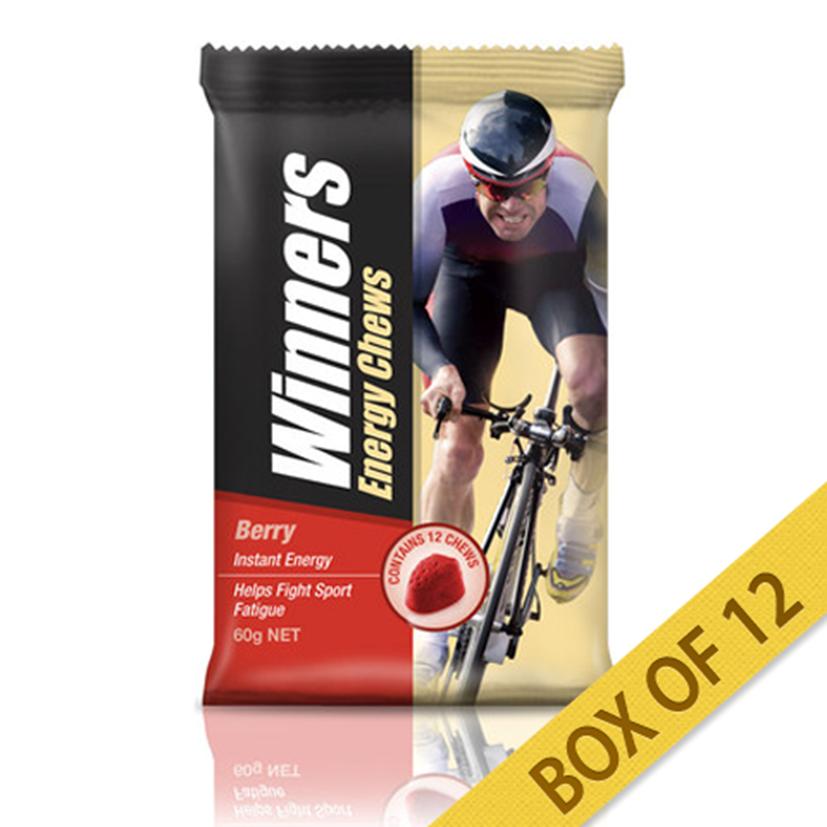 Winners Energy Chews 60g - Berry Winners (12 Packets)