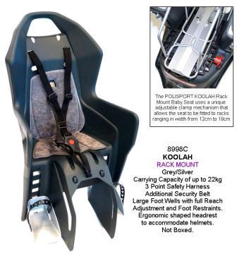 Polisport Koolah Quick Release Baby Seat - Suits 26-29" Bikes (Rack Mount)