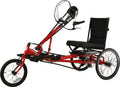 Rehatri Handcycle Recumbent 7 Speed Trike with 16"/20" Wheels - Red