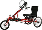 Rehatri Handcycle Recumbent 7 Speed Trike with 16"/20" Wheels - Red