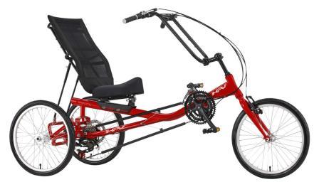 Rehatri Step Through Recumbent Pedal Trike - 16"/20" Wheels - Red