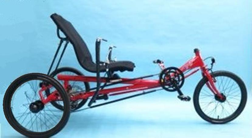 Rehatri Recumbent Pedal Trike with 20" Wheels - Red