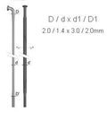 Mach 1 Bladed Stainless Steel Spokes - 272mm - 14 Gauge - J Hook - Black (Single)