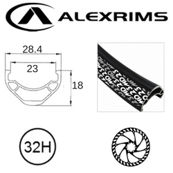 Alex MD23 27.5"/650B x 23mm Rim- 32H - (584 X 23) - Presta Valve - Disc Brake - DW - Black (Tubeless Ready)