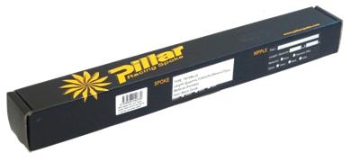 Pillar Double Butted Spokes - 190mm - 14G J Hook & Thread - 15G Middle - Stainless Steel - Silver (Box of 72)