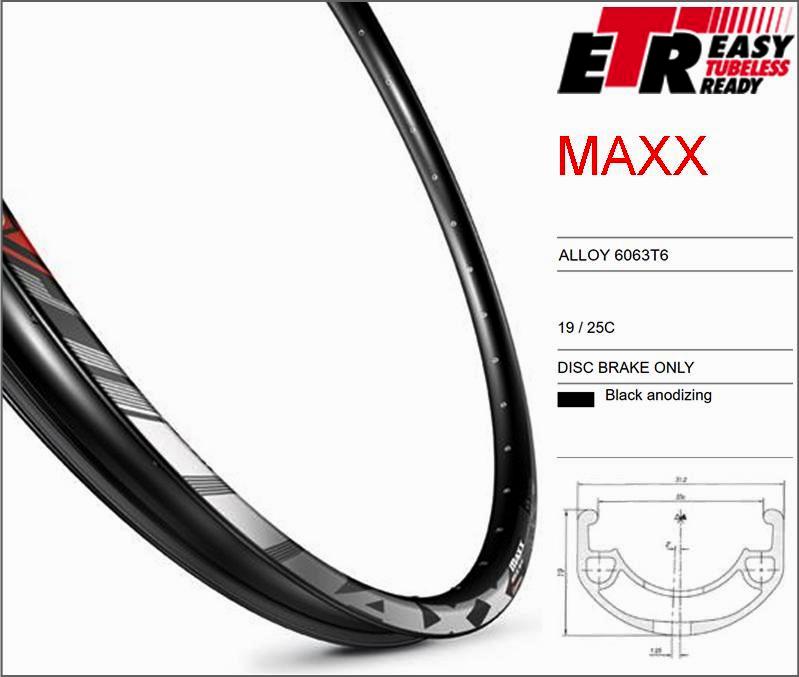 Mach1 Maxx 25.5"/650B x 25mm Rim - 32H - 584 x 25 - Presta Valve - Disc Brake - DW - Black (Tubeless Ready)