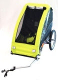 Single Child Bicycle Trailer with 16" Wheels - Bright Green Canopy