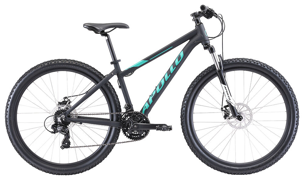 Apollo Aspire 20 Women's Mountain Bike - Matte Black/Turquoise