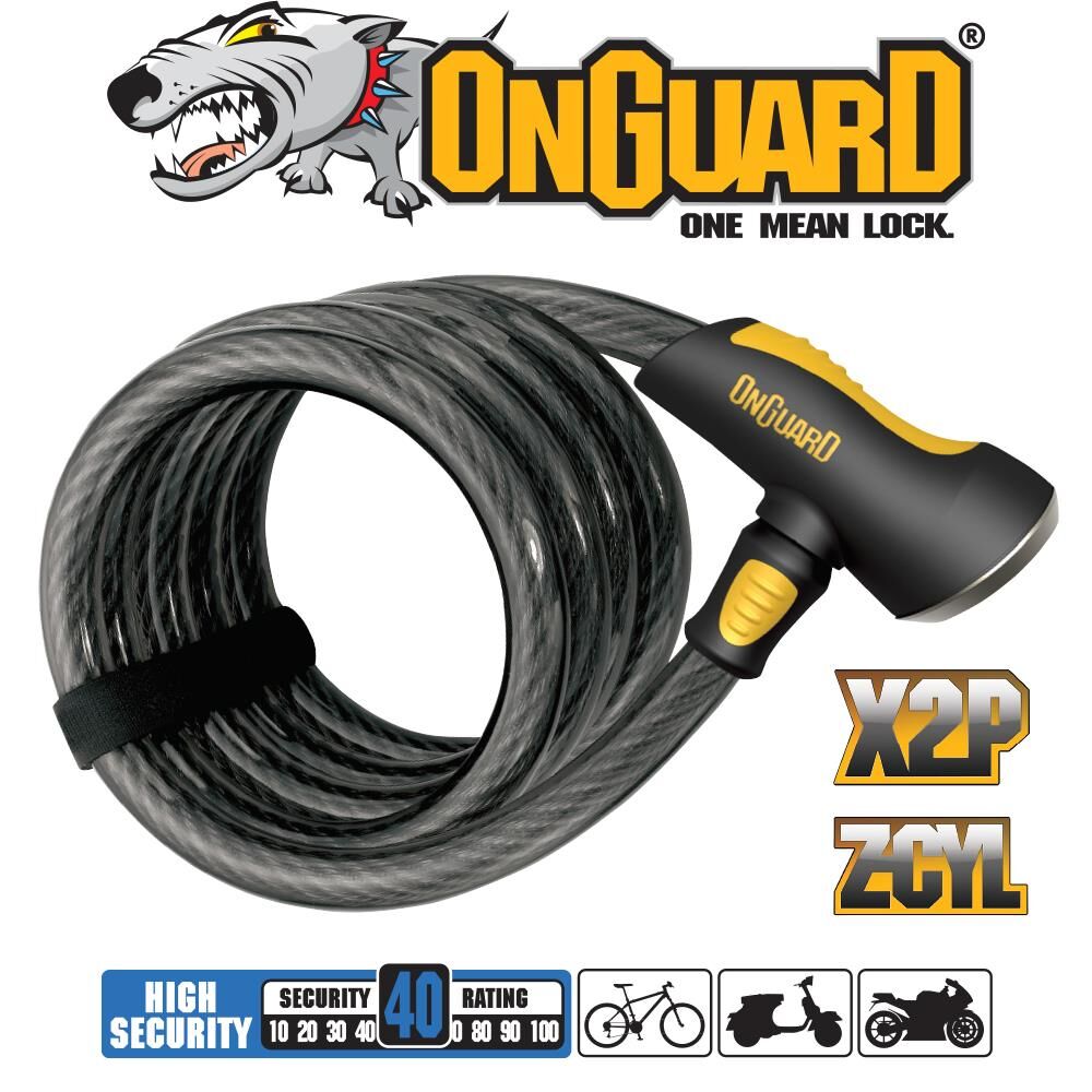 On Guard Doberman Coiled Key Lock - 185cm x 15mm
