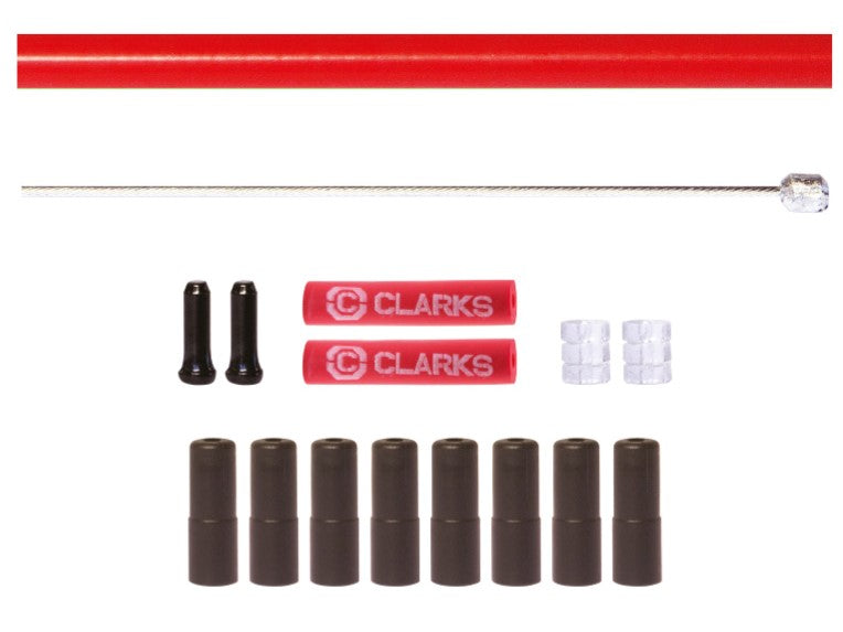 Clarks Universal Stainless Steel Gear Cable Kit - Red