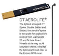 DT Aerolite Bladed 14G Stainless Steel J Hook Spoke - 298mm - Black (Single)