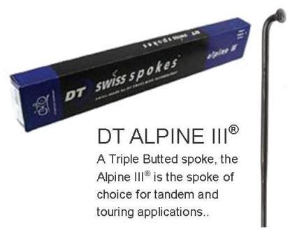 DT Alpine III Triple Butted 14G Stainless Steel J Hook Spoke - 302mm - Black (Single)