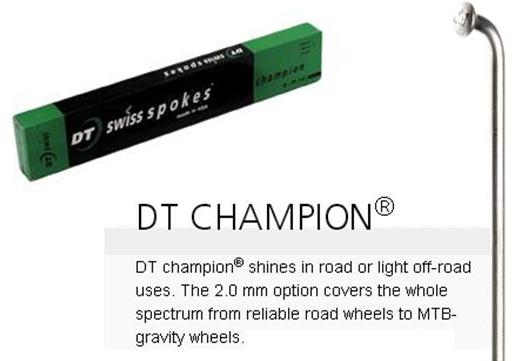 DT Champion 14G Stainless Steel J Hook Spoke - 280mm - Silver (Single)