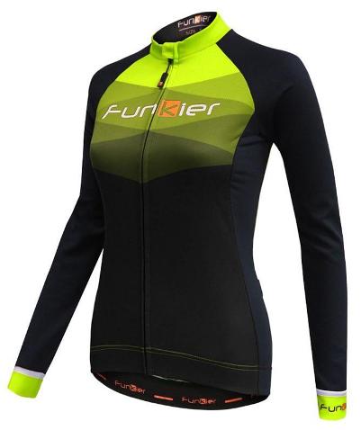 Funkier Spoleto Womens Long Sleeve Jersey - Black - Medium