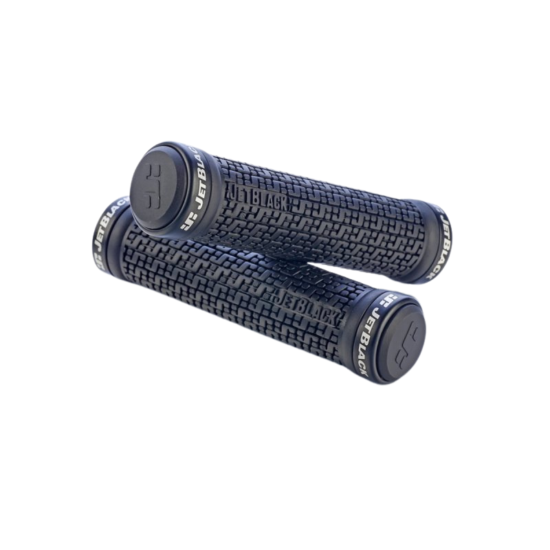 Jet Black Pin Lock On Grips - Black