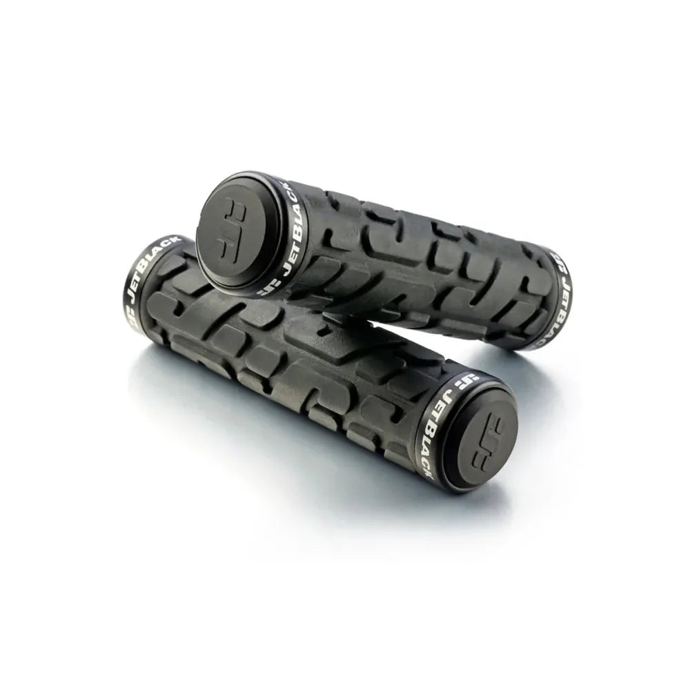 JB Rivet Lock On Grips - Black/Black Rings