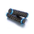 Jet Black Rivet Lock On Grips - Black/Cyan